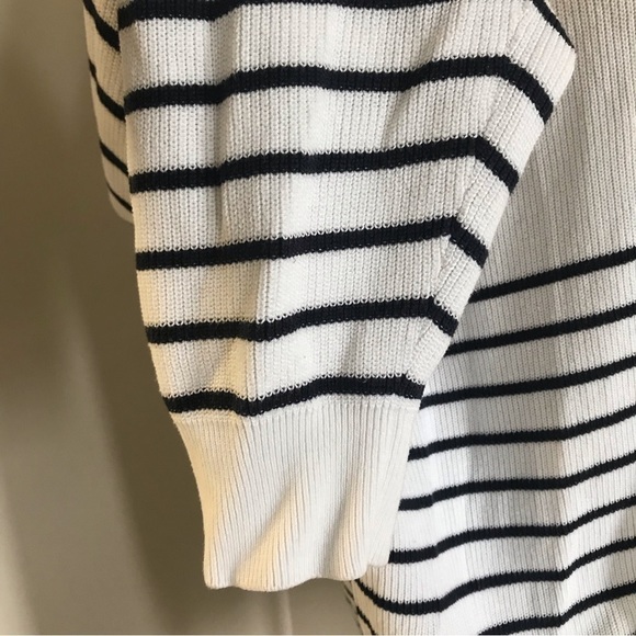 NAUTICA Cardigan White Blue Stripes Spring 100% Cotton Plus Size 3XL 3X​​ - Picture 4 of 7